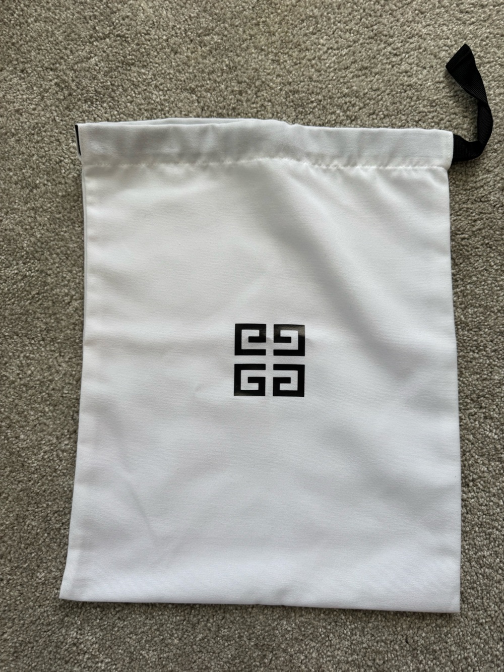 Givenchy White Dust Pouch with Black Logo